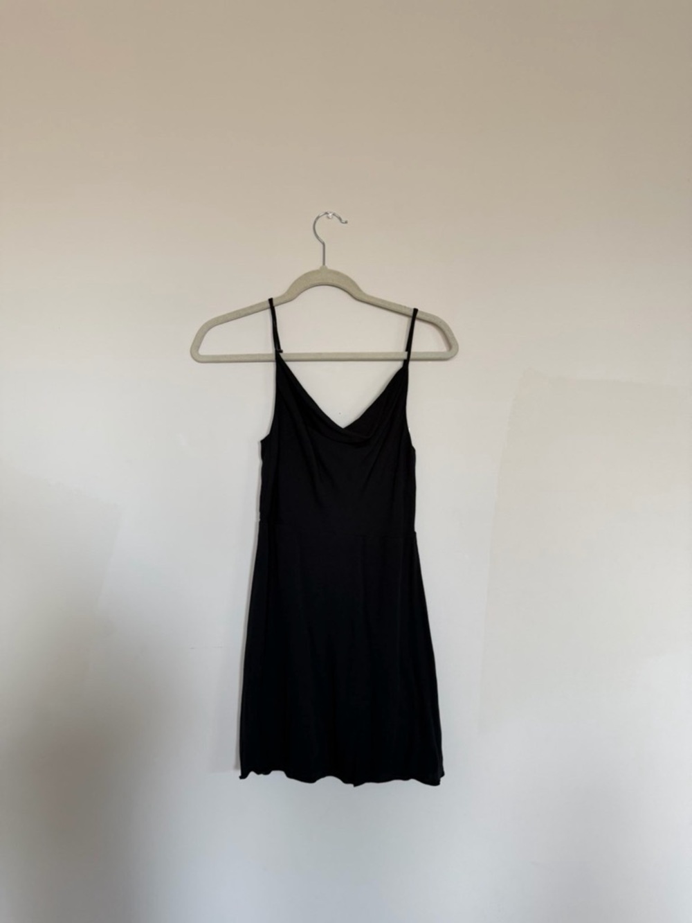 Aritzia Black Mini Slip Dress with Cowl Neckline
